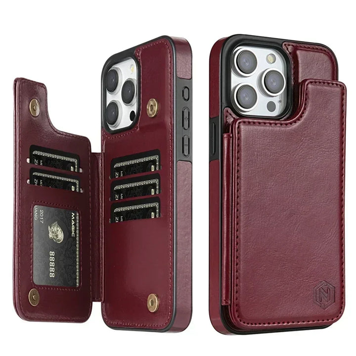 LeatherGuard Elegant Leather Case with Card Compartments and Magnetic Closure Vanero, view 8 - Elena Harper