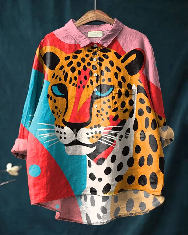 Simba Leopard Art T-shirt - Elena Harper