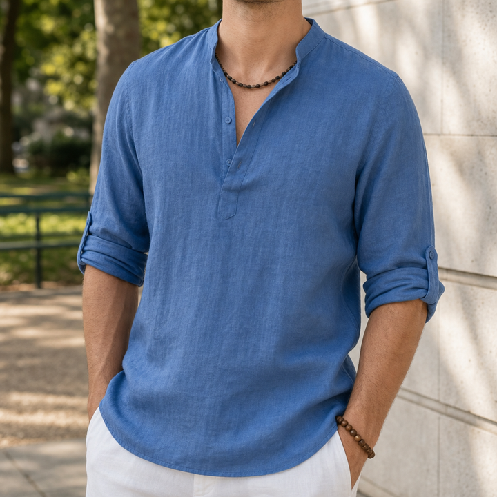 Begur Linen Henley Shirt