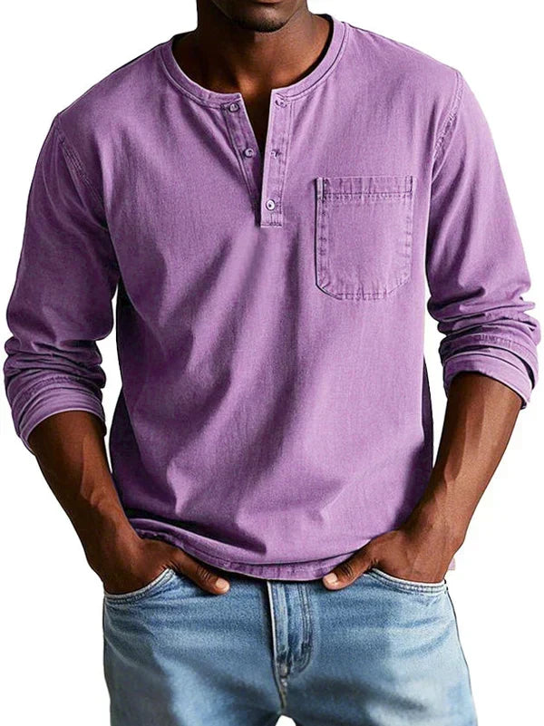ELENA HARPER™  |  LONG SLEEVE HENLEY FOR MEN