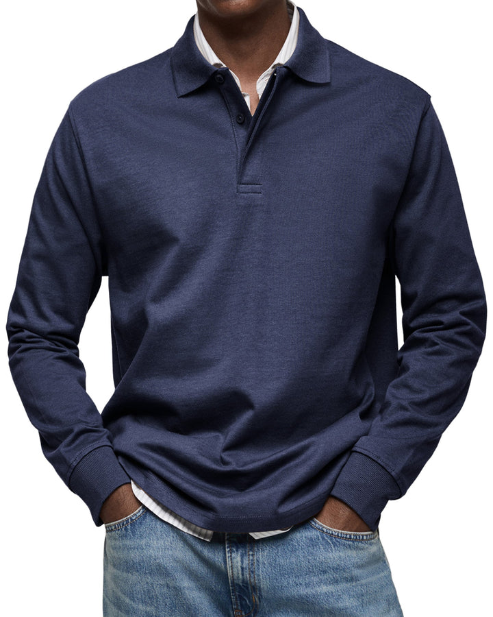 ALJUR - CASUAL LONGSLEEVE POLO