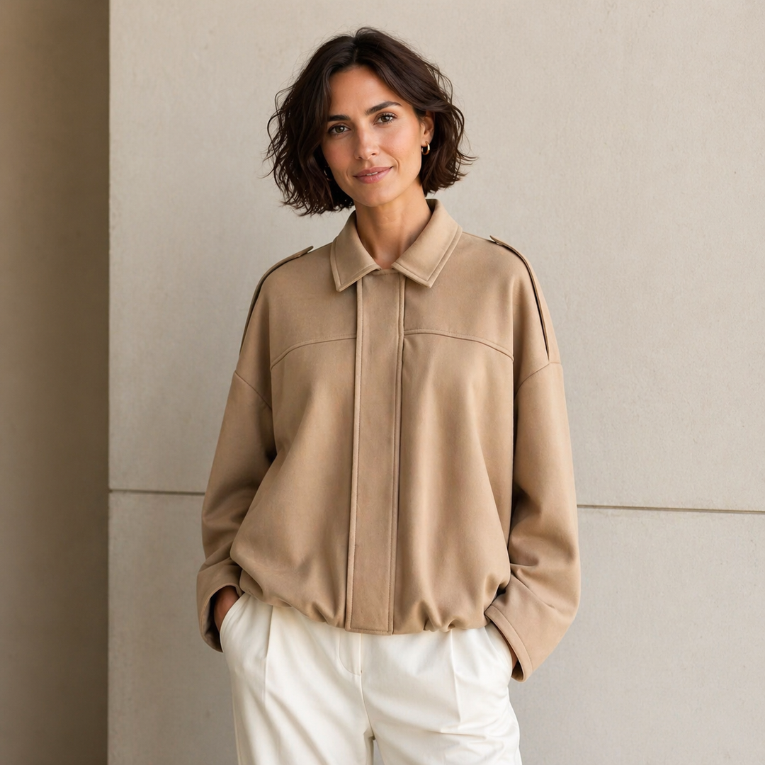 Oversized bomber jacket for women Casual chic and easy to wear, view 3 - Elena Harper