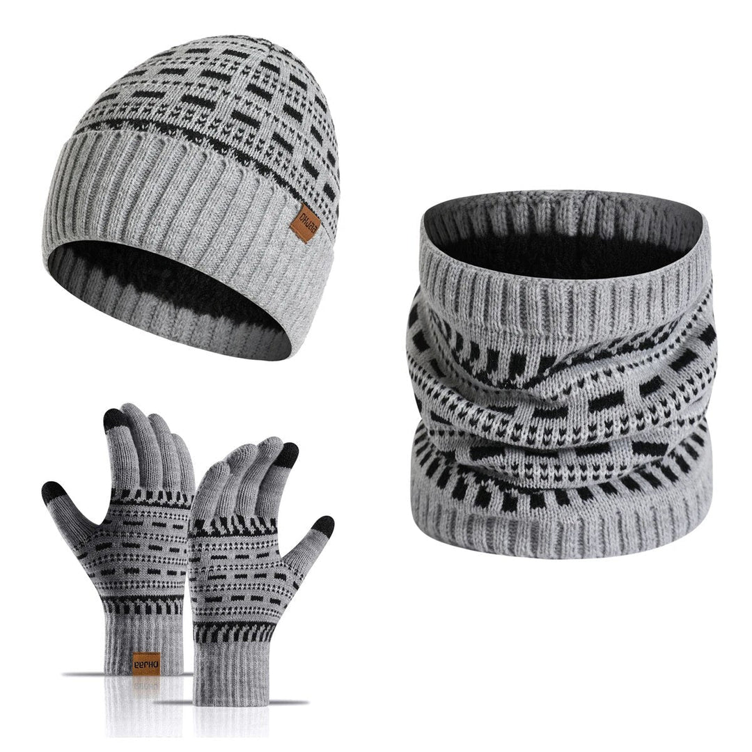 3-piece winter set with hat, gloves, and scarf