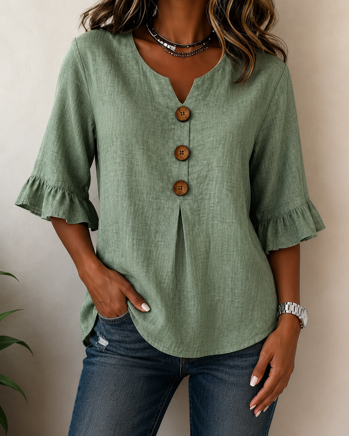 Amelie™ | Belly-Camouflaging Blouse with Buttons
