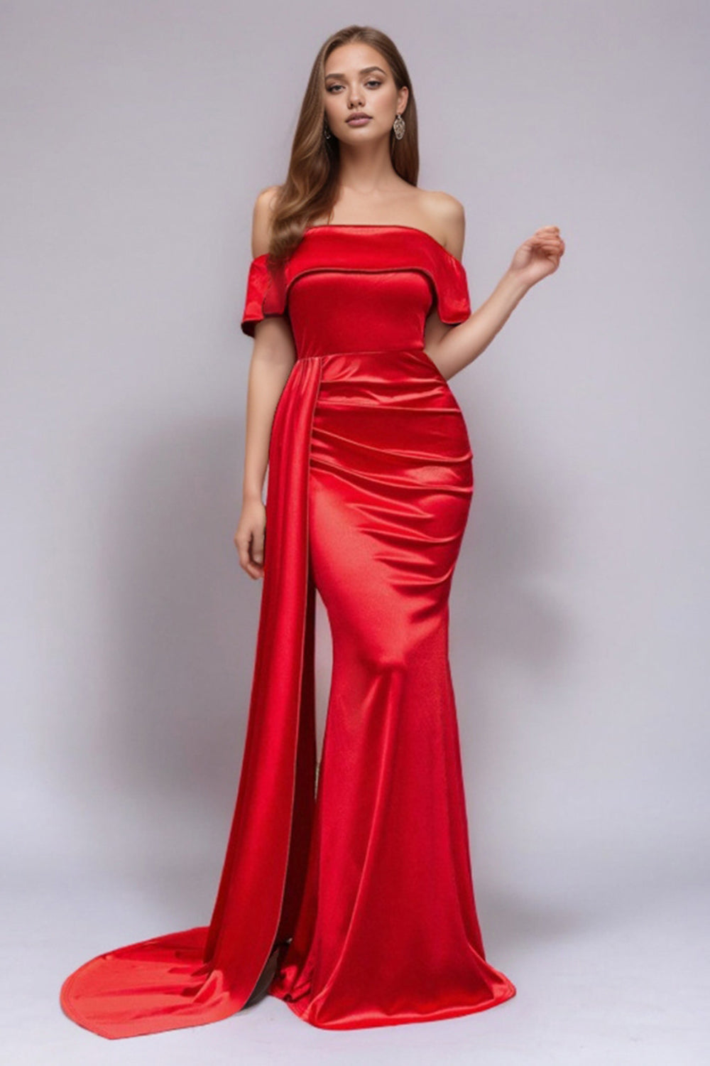 Seraphine - Off-Shoulder Satin Dress