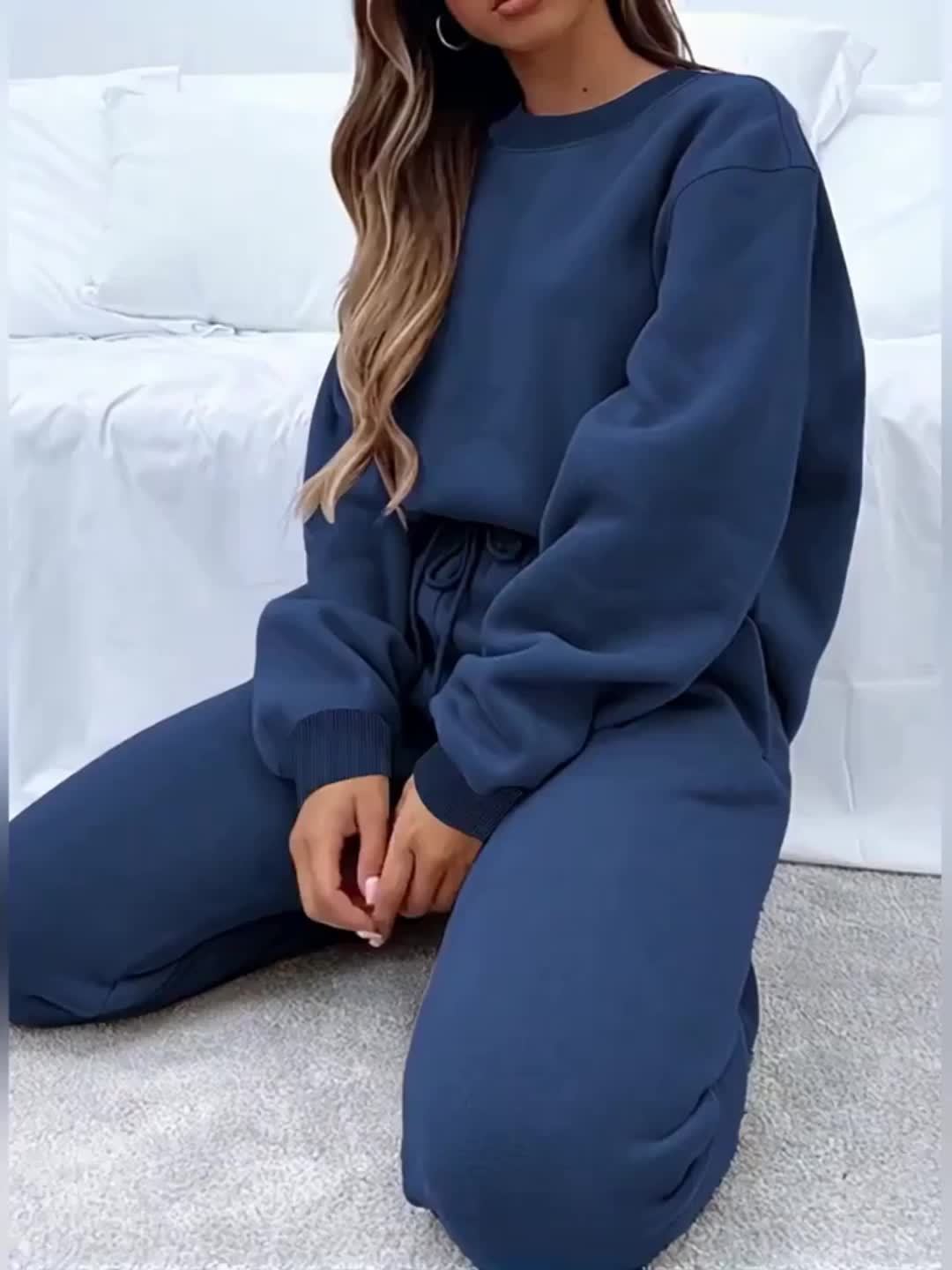 RELAXING TWO-PIECE SET WITH DRAWSTRING FOR WOMEN