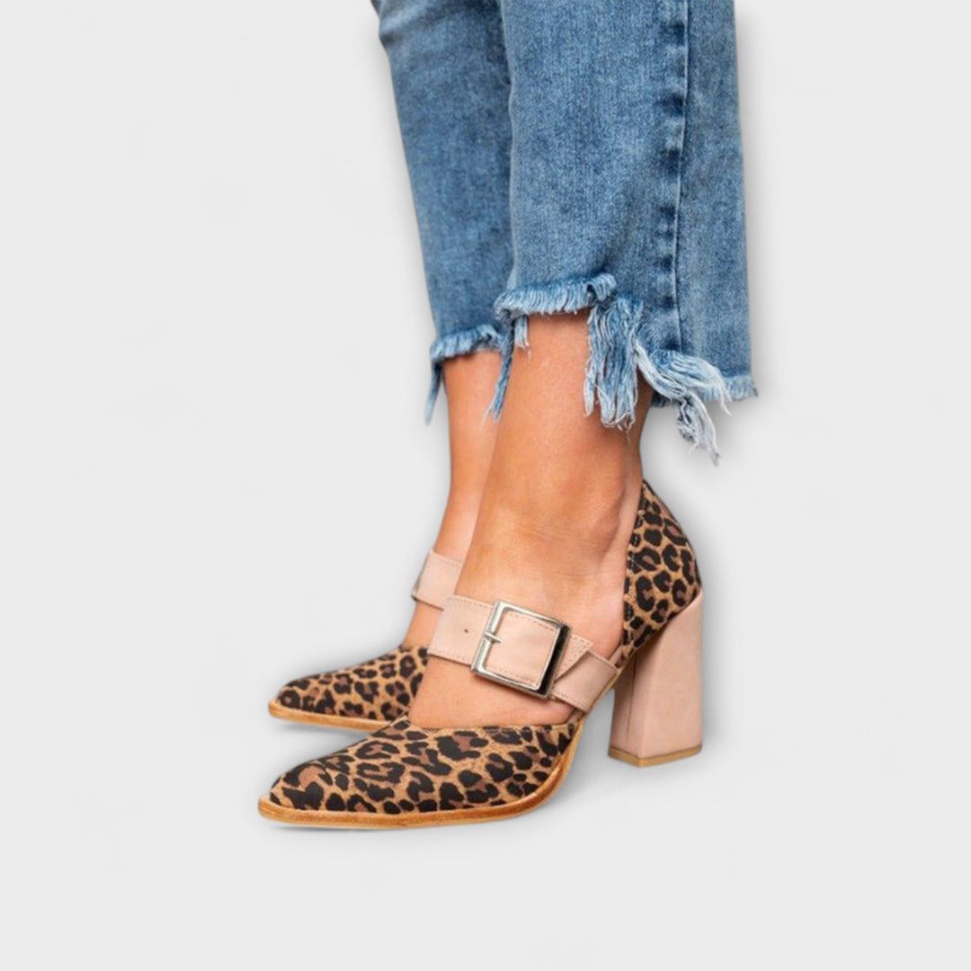 Leopard Print Heeled Sandals