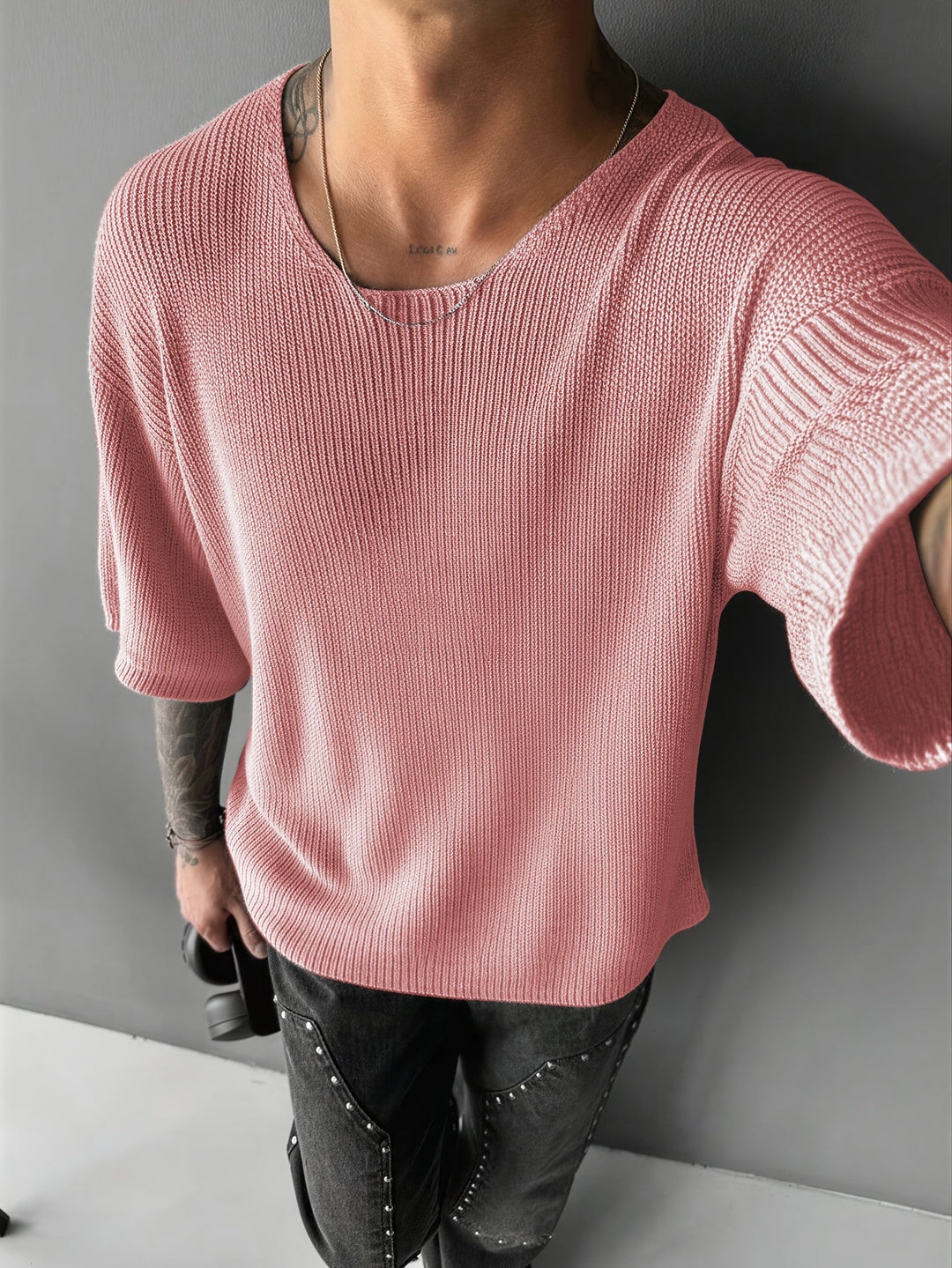 LAURENT MONACO | COLLARLESS KNIT SWEATER FOR MEN