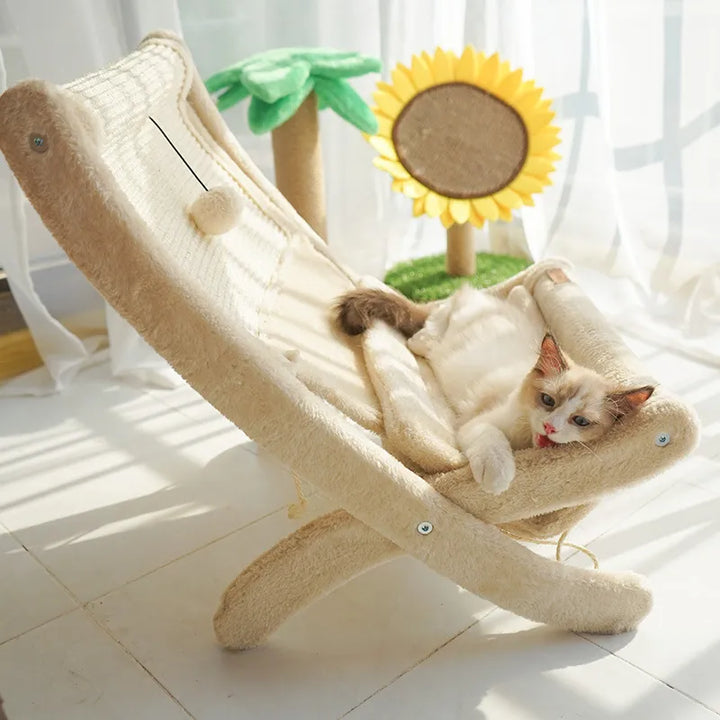 Cat's Ergonomic Lounger & Scratching Deckchair