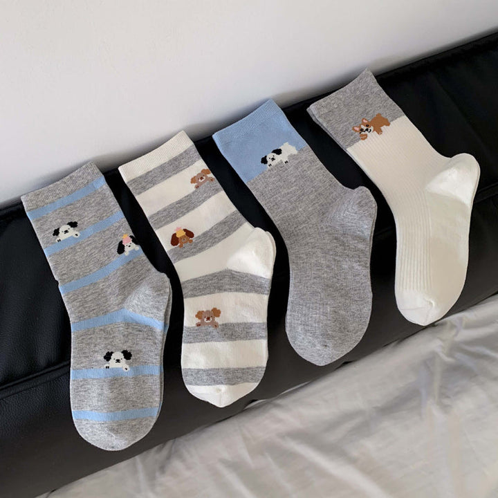 Casual Socks with Puppy Print