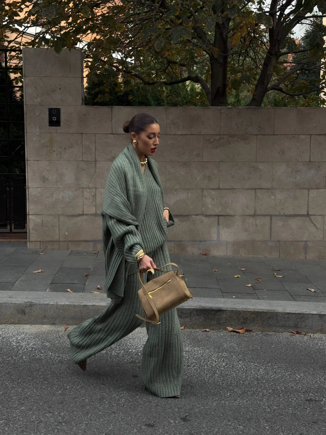 Zhykish Elegant Winter Knit Set with Scarf, view 9 - Elena Harper