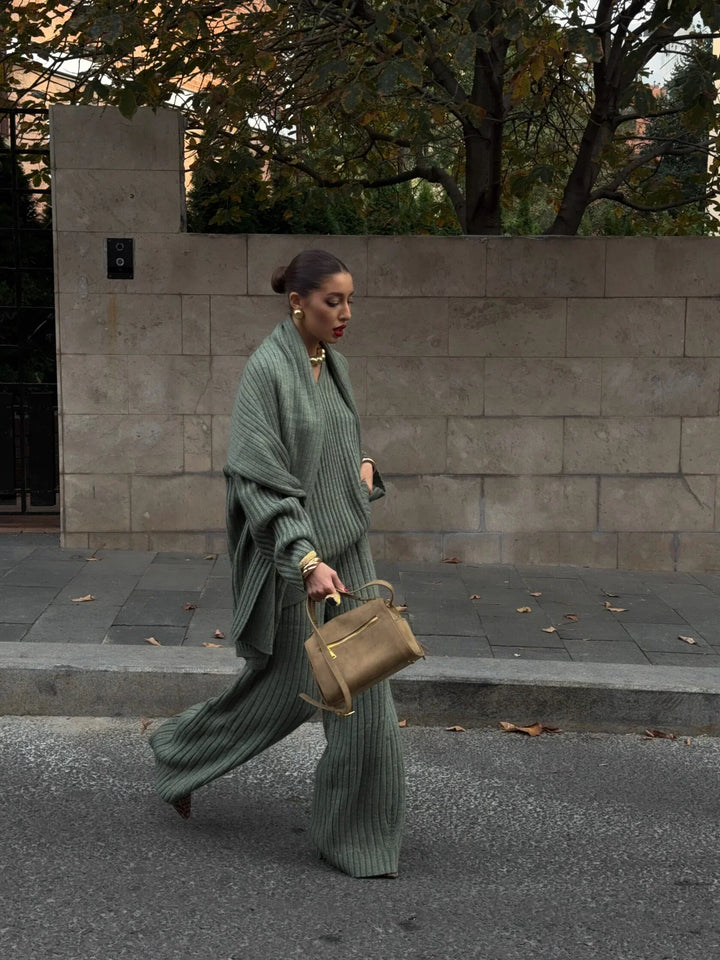 Zhykish Elegant Winter Knit Set with Scarf, view 9 - Elena Harper