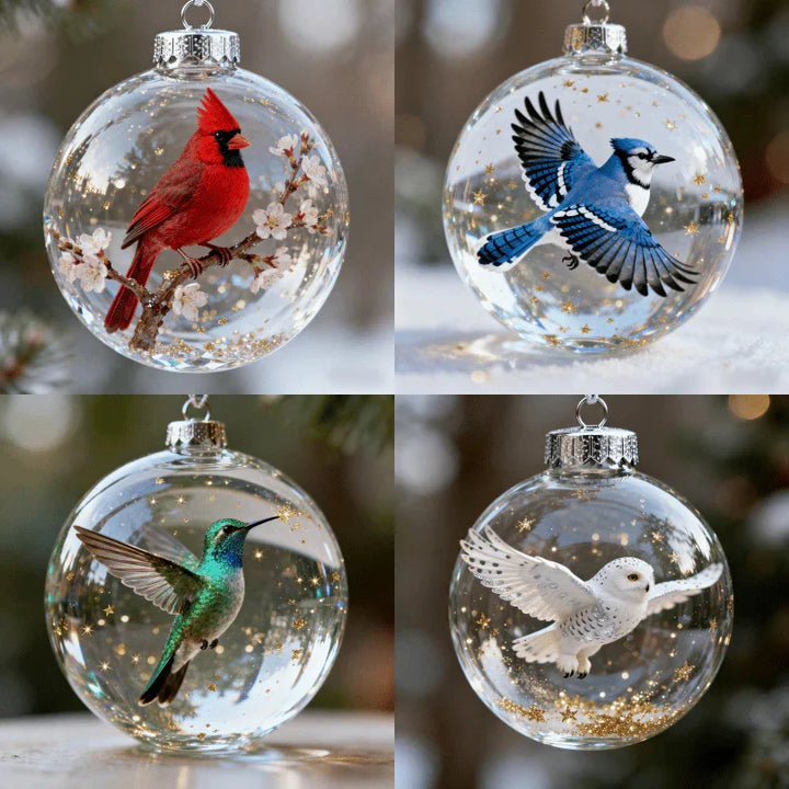 FrostFlight Collection of Glass Christmas Ornaments with Cute Birds, view 10 - Elena Harper