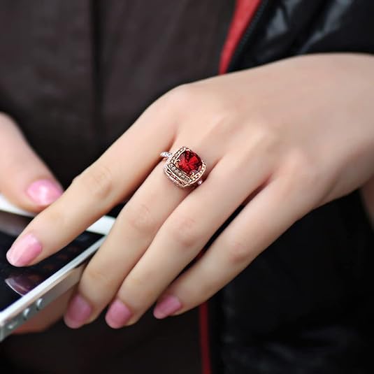 Elegant rose gold ring with cubic zirconia halo, view 3 - Elena Harper