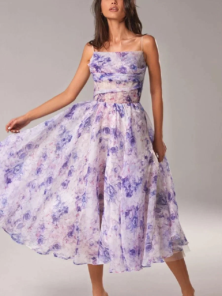 Emilia-Elegant Printed Strapless Dress - Elena Harper