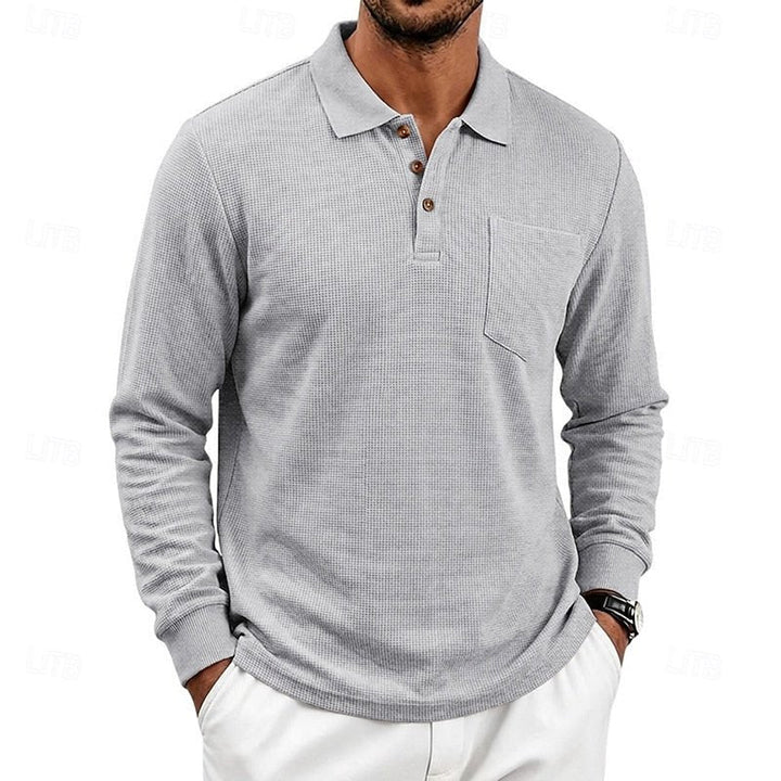 Leon | Elegant and Classic Long Sleeve Polo Shirt