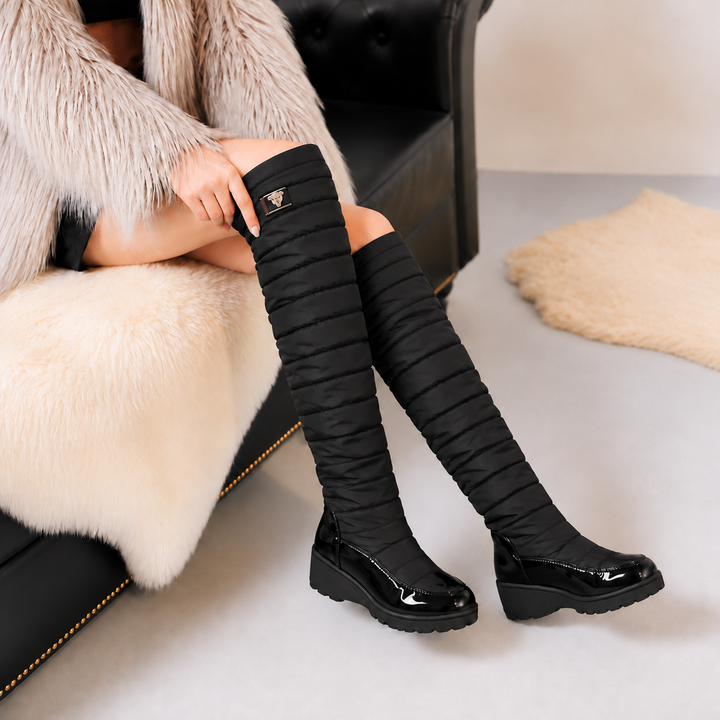 Duvella Quilted Puffer-Style Tall Winter Boots - Elena Harper