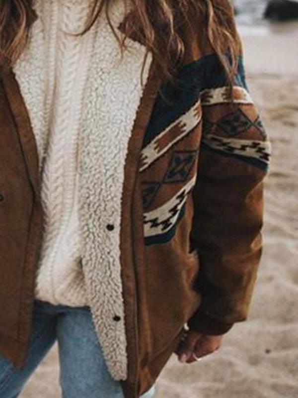 Era Warm Winter Jacket with Ethnic Design, view 2 - Elena Harper