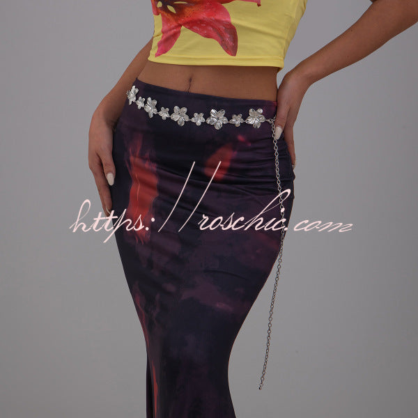 Vintage-style Ethnic Openwork Floral Body Chain