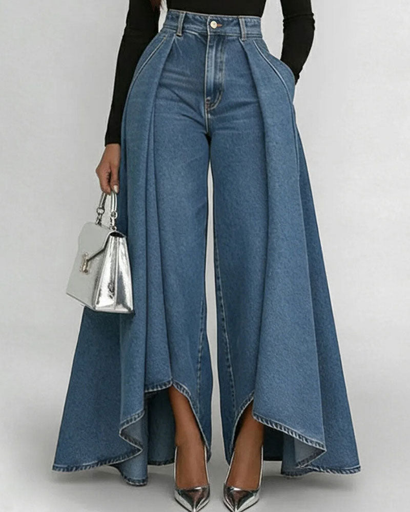 Elegant Wide Leg Trousers - Elena Harper