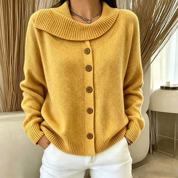 Draperie Oversized Waterfall Collar Knit Cardigan - Elena Harper