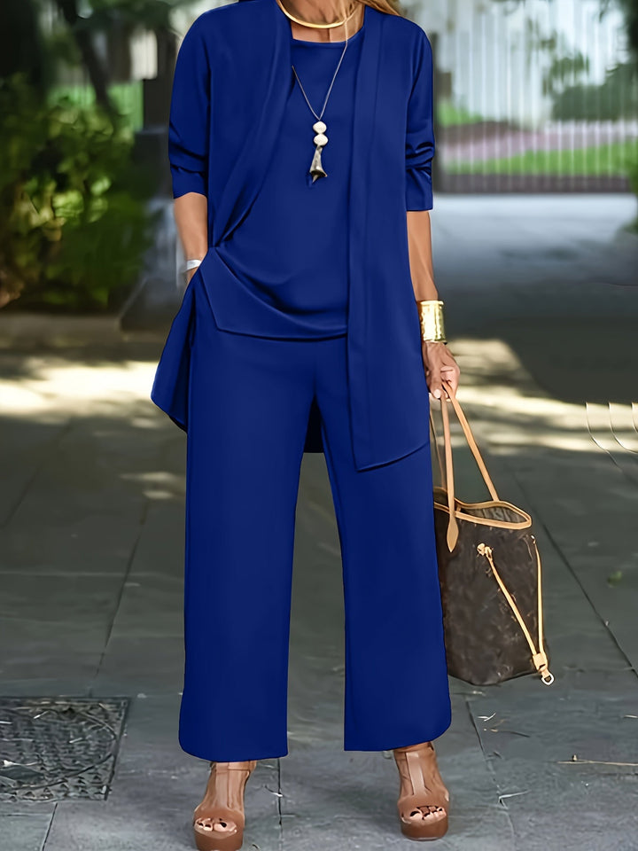 Cilla™ | Chic three-piece set in solid color