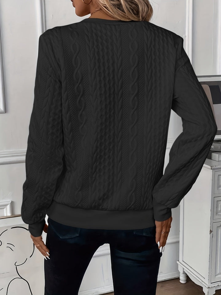 Amalie Cable knit zip Sweater - Elena Harper