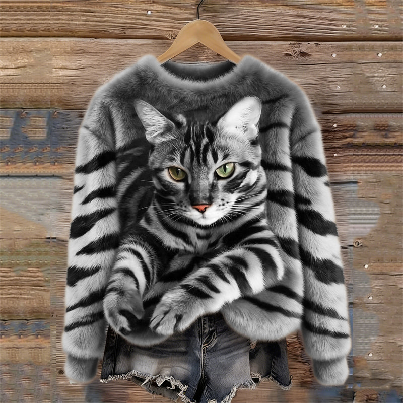 Amélie - Chic Printed Hooded Sweatshirt