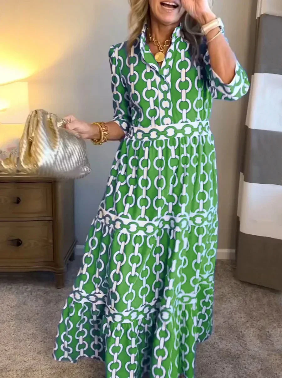 Juliette ~ Midi Dress with Chain Detail, view 3 - Elena Harper