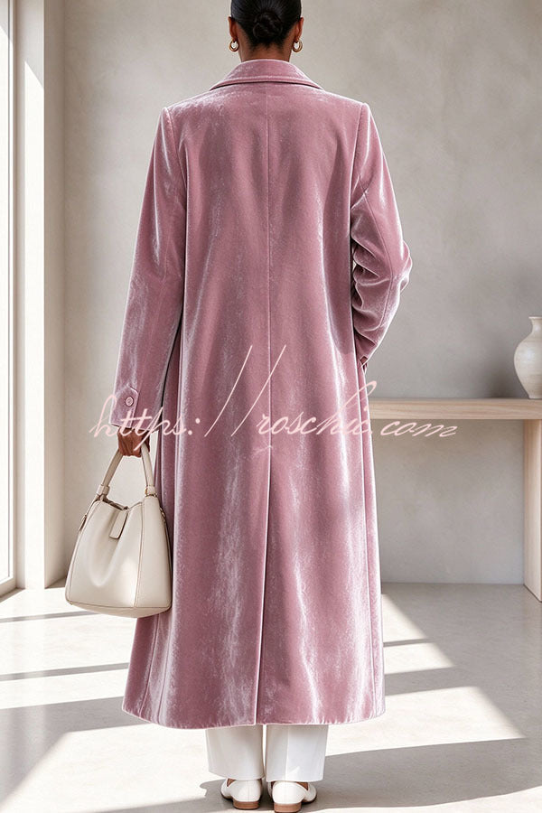 The Velvet Elegance Long Overcoat