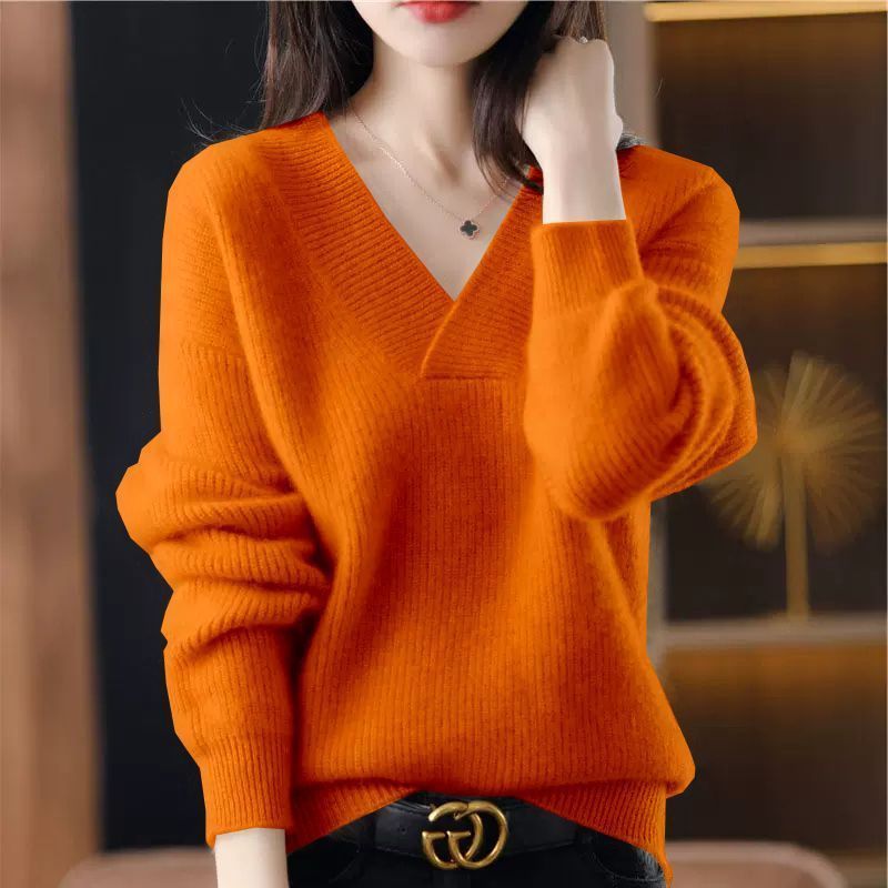 Women's Relaxed Fit V-Neck Knit Sweater - Svala