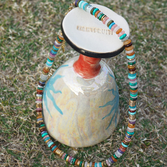 Colored Beaded Necklace, view 5 - Elena Harper