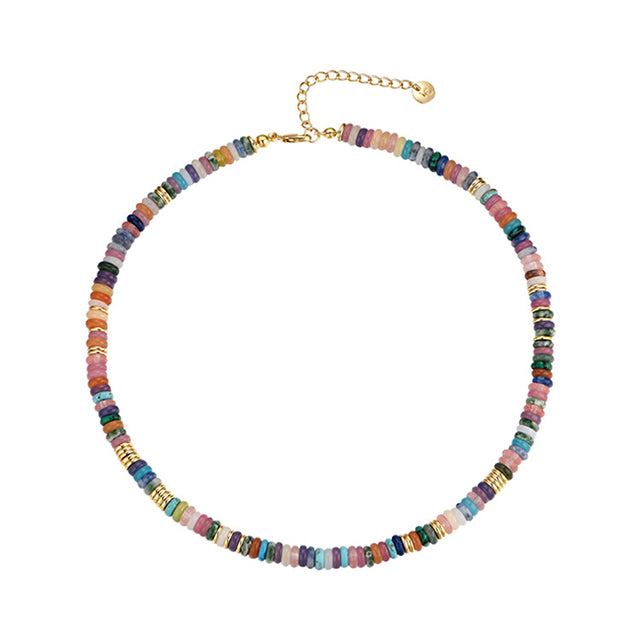 Colored Beaded Necklace, view 6 - Elena Harper