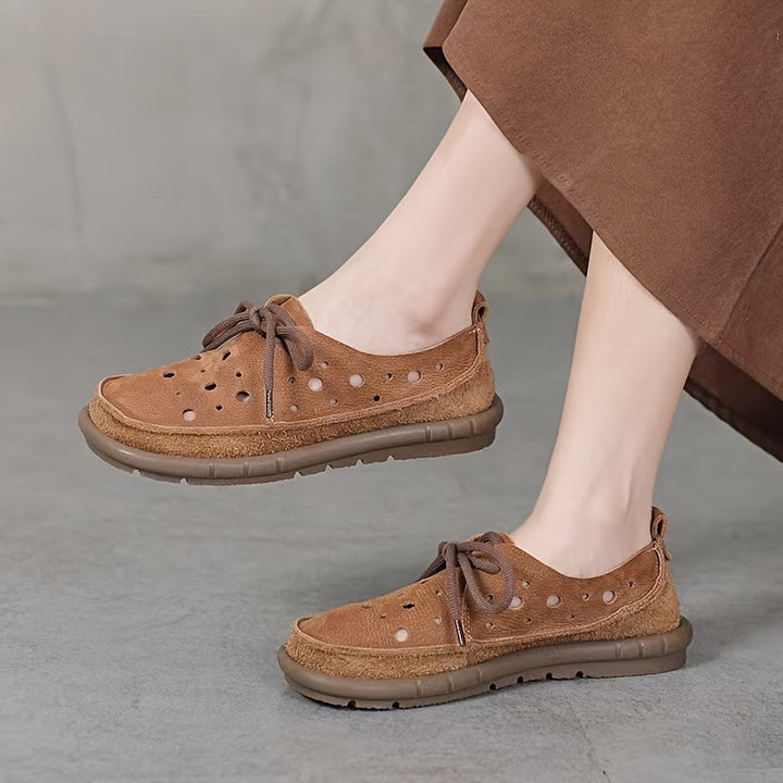 Tamsin Casual Non-Slip Leather Slippers - Elena Harper
