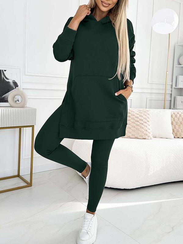 Sienna Solid Hoodie Set and Lined Leggings - Elena Harper