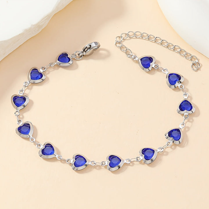 Elegant Stainless Steel Multicolor Heart Link Clutch Bracelet - Elena Harper