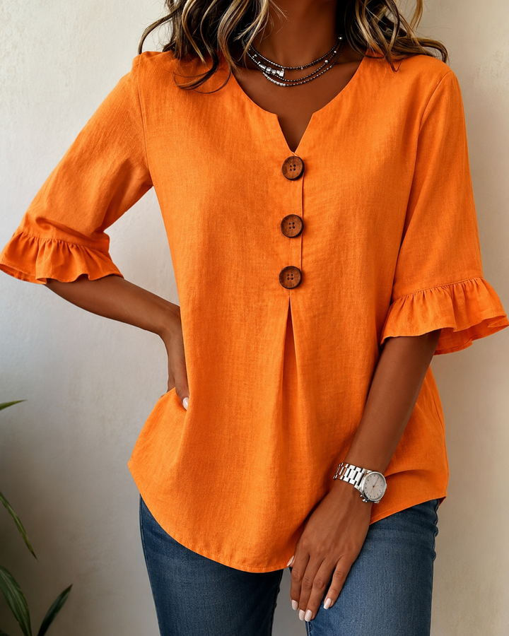 Amelie™ | Belly-Camouflaging Blouse with Buttons