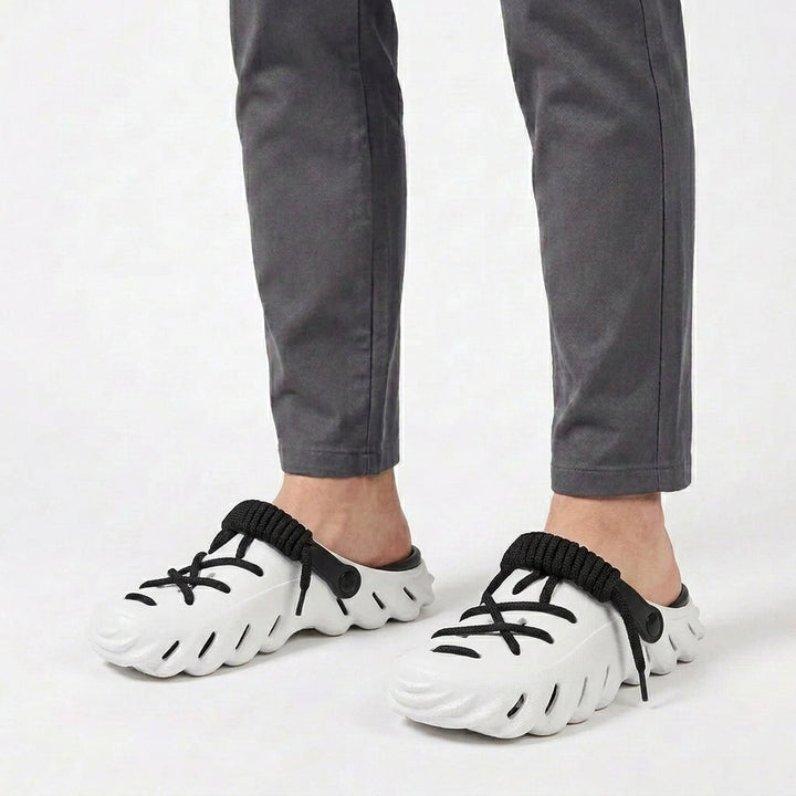 Laced Clogs with Thick Sole