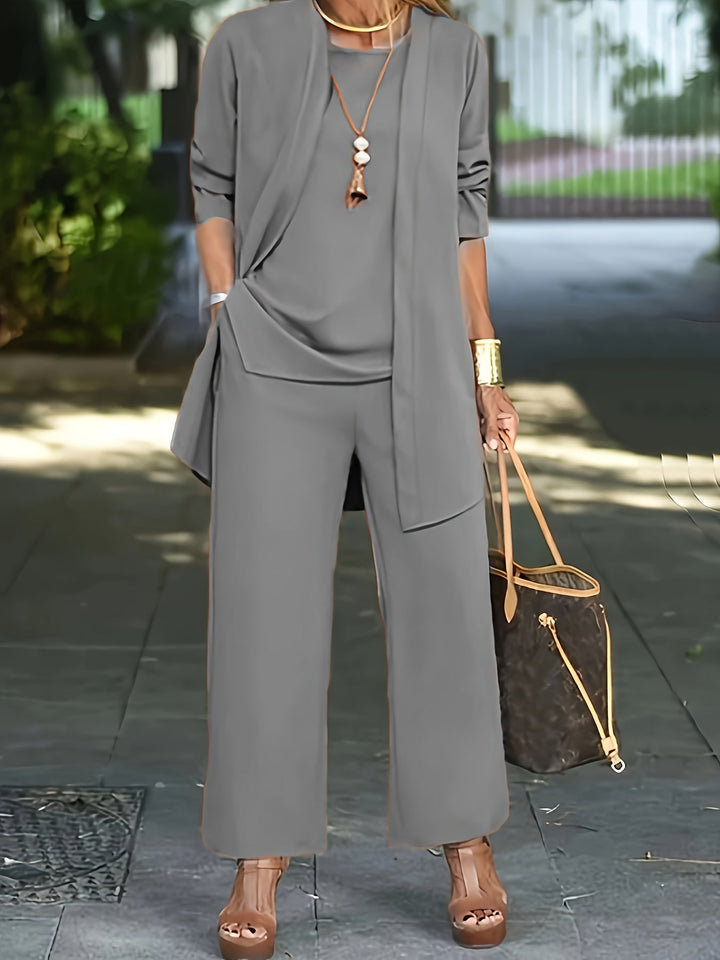 Cilla™ | Chic three-piece set in solid color