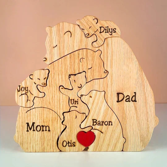 Cubunity Personalized Wooden Bears Family Puzzle - Elena Harper