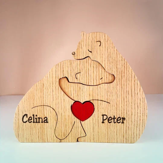 Cubunity Personalized Wooden Bears Family Puzzle - Elena Harper
