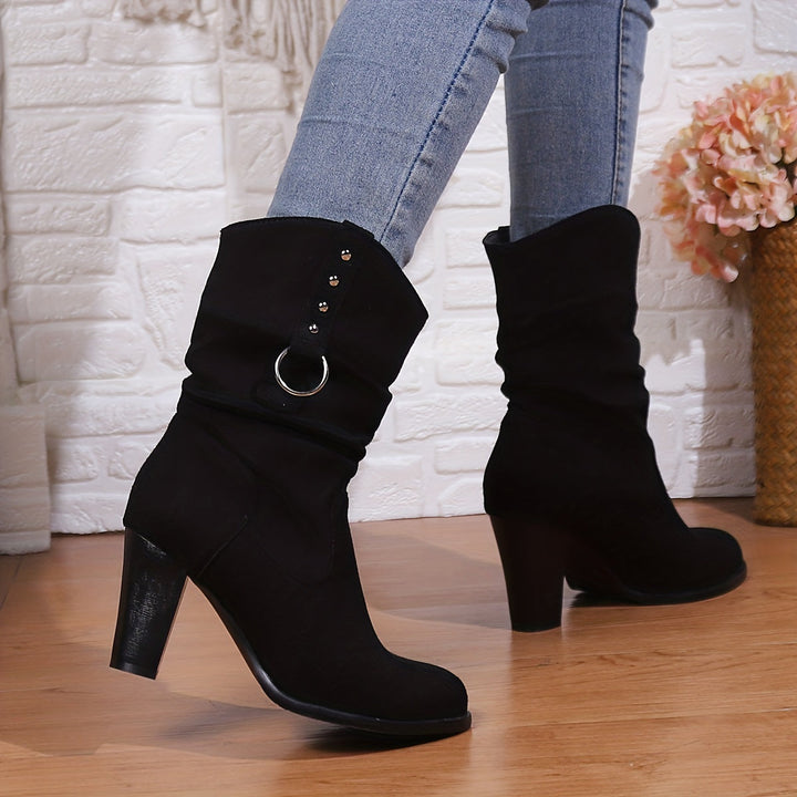 Nathalie - Elegant Suede Heeled Boots