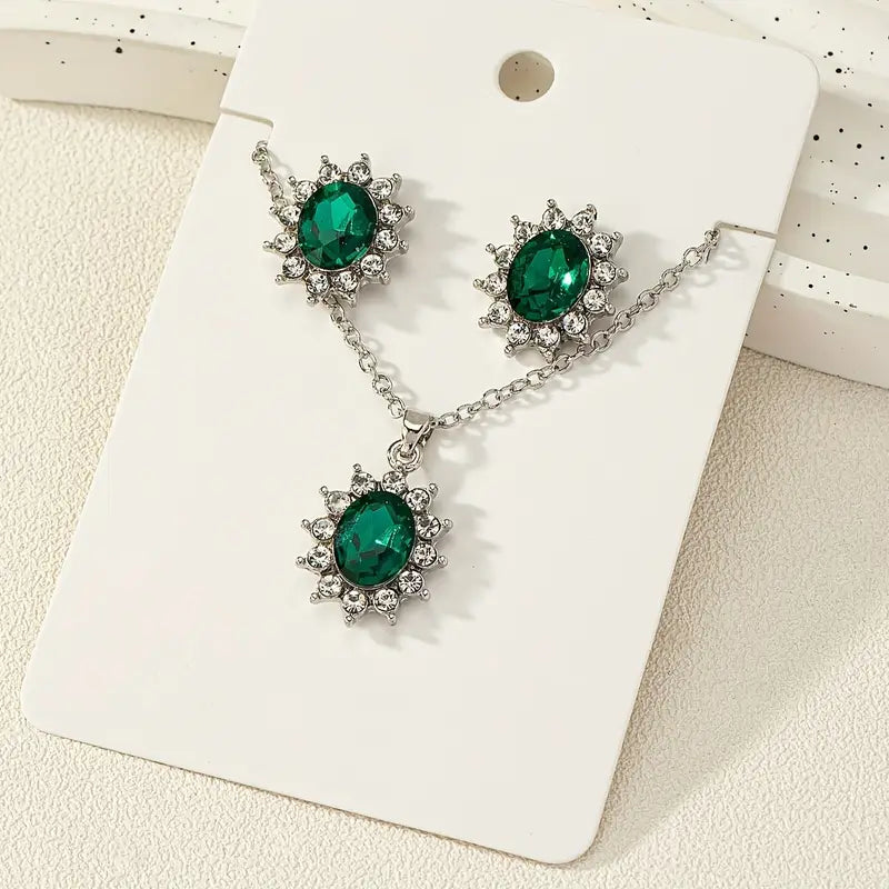 Elegant White Gold Jewellery Set with Refined Details, view 3 - Elena Harper