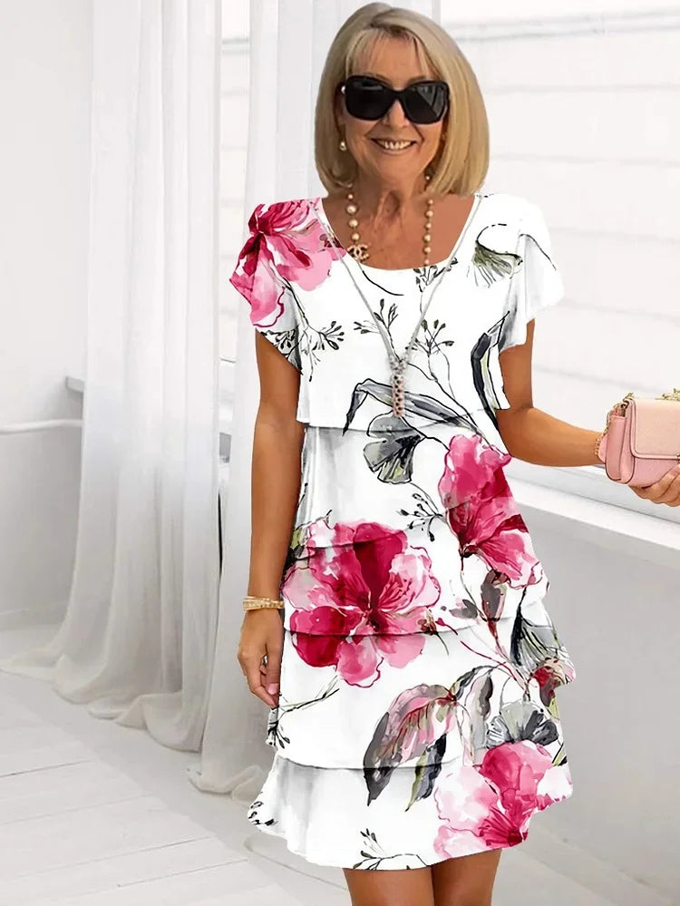 AMBER – BLOSSOM LAYERED RUFFLE DRESS