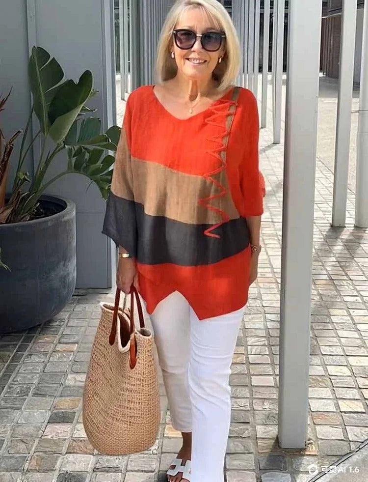 Tahlira Long Sleeve Casual Loose Top - Elena Harper