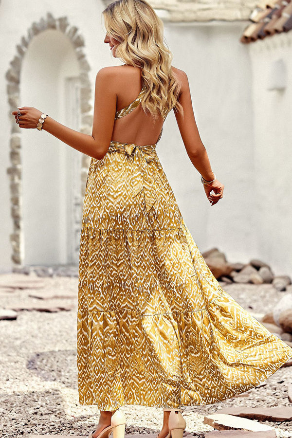 ZENA Fashion Printed Maxi Dress, view 2 - Elena Harper