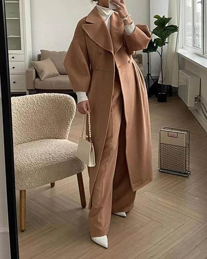 Women's Stylish Lantern Sleeve Long Coat