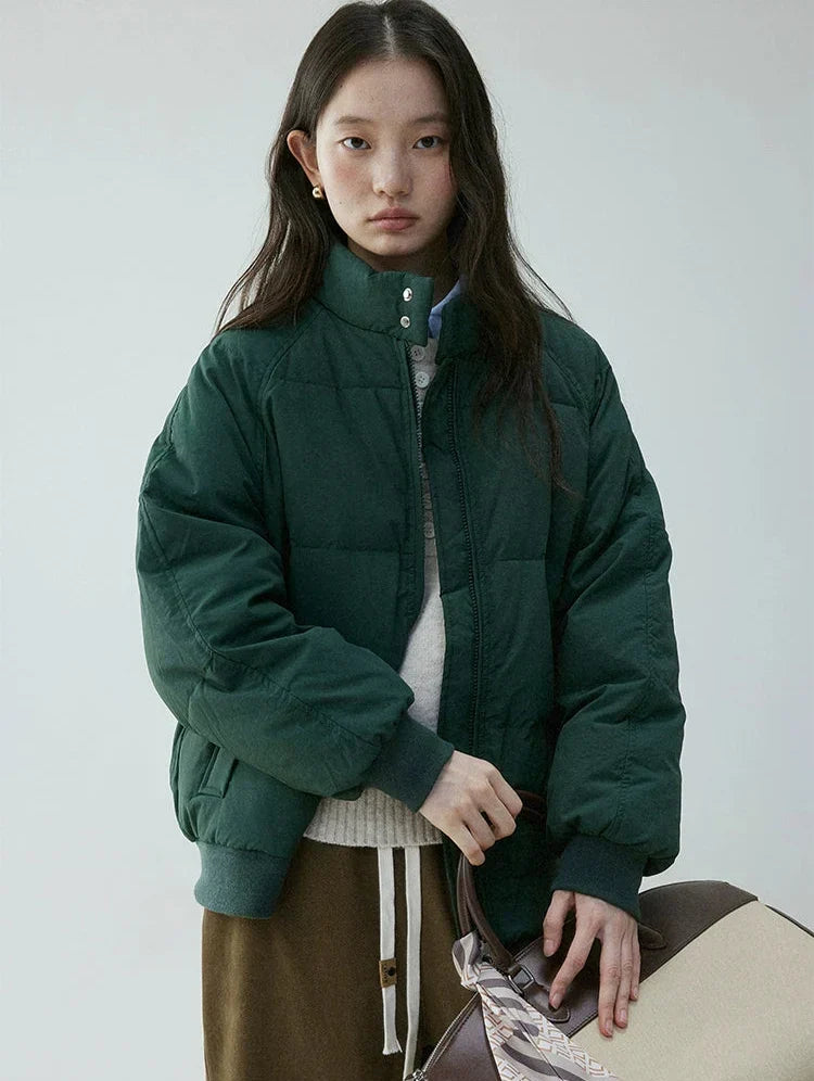 Annora Down Filled Puffer Jacket with High Stand Collar for Women - Elena Harper