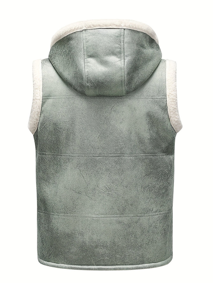 Hooded Vest with Zipper for Men - Elena Harper