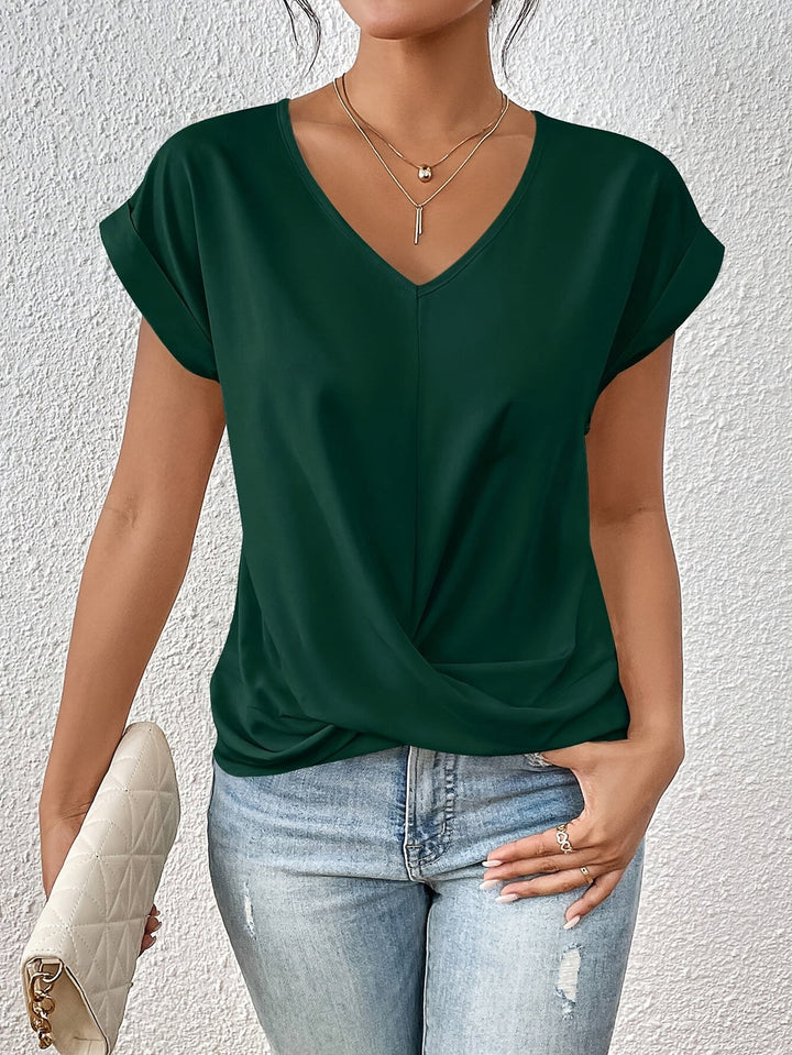Tammana Casual T-Shirt with V-Neck, view 6 - Elena Harper